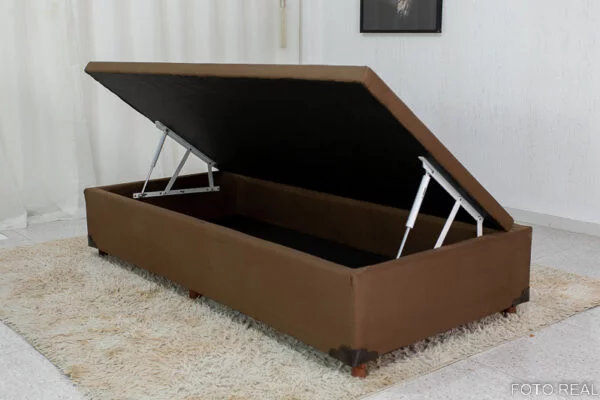 Base Box Baú Solteiro Prime 88x188x38 Sued - Imagem 3