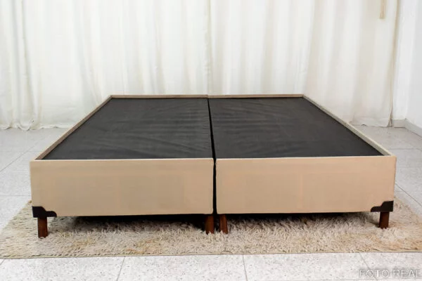 Box Queen Zeus Bipartido 162X200X38 Sued - Imagem 3