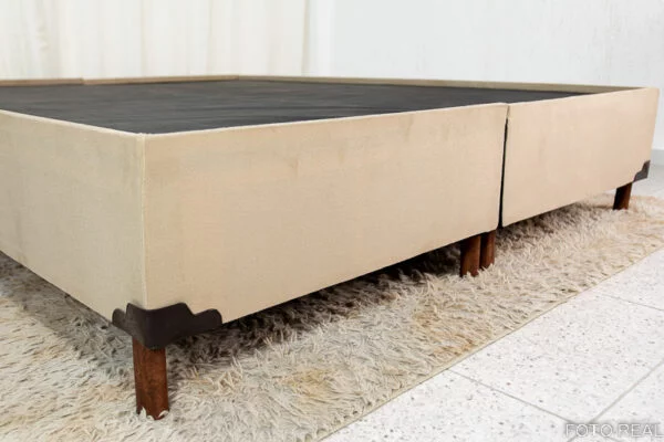 Box Queen Zeus Bipartido 162X200X38 Sued - Imagem 5