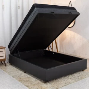 Alternative view of Box Baú Casal Eli Korino Preto + Colchão Casal Iso Dupla Face