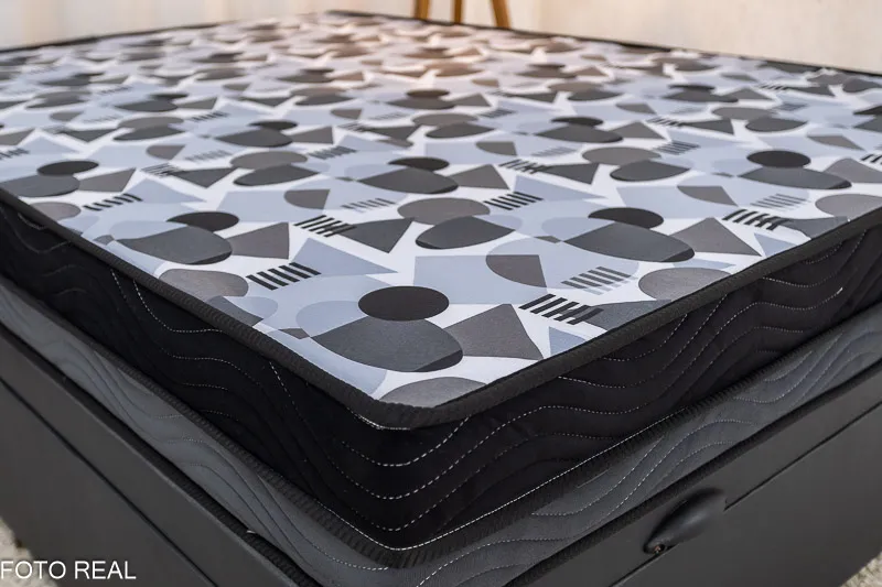 Box Baú Casal Eli Korino Preto + Colchão Casal Iso Dupla Face - Imagem 6