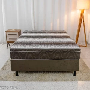 Alternative view of Box Casal Sued Marrom Nosso Sonho + Colchão Casal Ortopédico