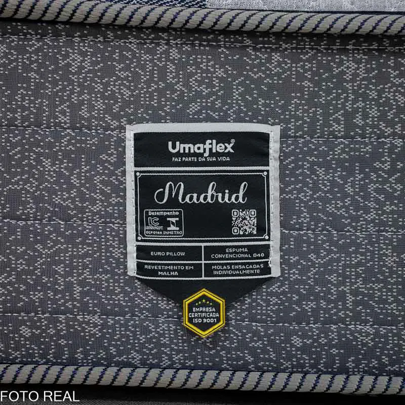 Box Casal Universal Linho Grafite + Colchão Casal Madrid Euro - Imagem 4