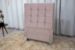 Cabeceira Solteiro Belli Veludo Rosa