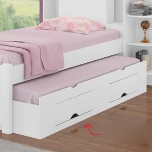 Cama Auxiliar 2 Gavetas Branca D'doro