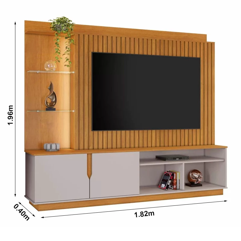 Home Amparo Larg. 1.82m Ripado C/Led Para TV até 60" - Imagem 6