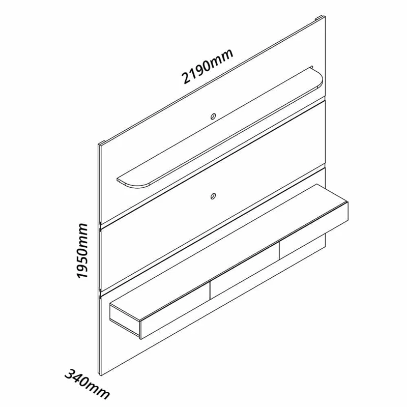 Home Royal Larg. 2.19m C/Led e Nicho Para TV até 85" - Imagem 4