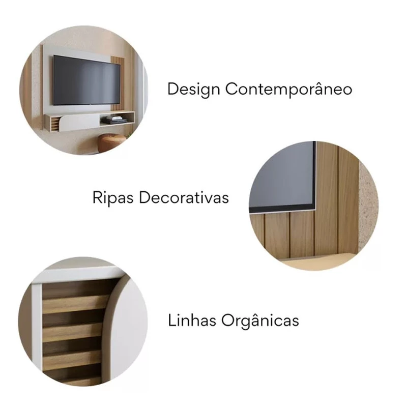 Home Suspenso Jurerê Larg. 1.36m Para TV até 60" - Imagem 6