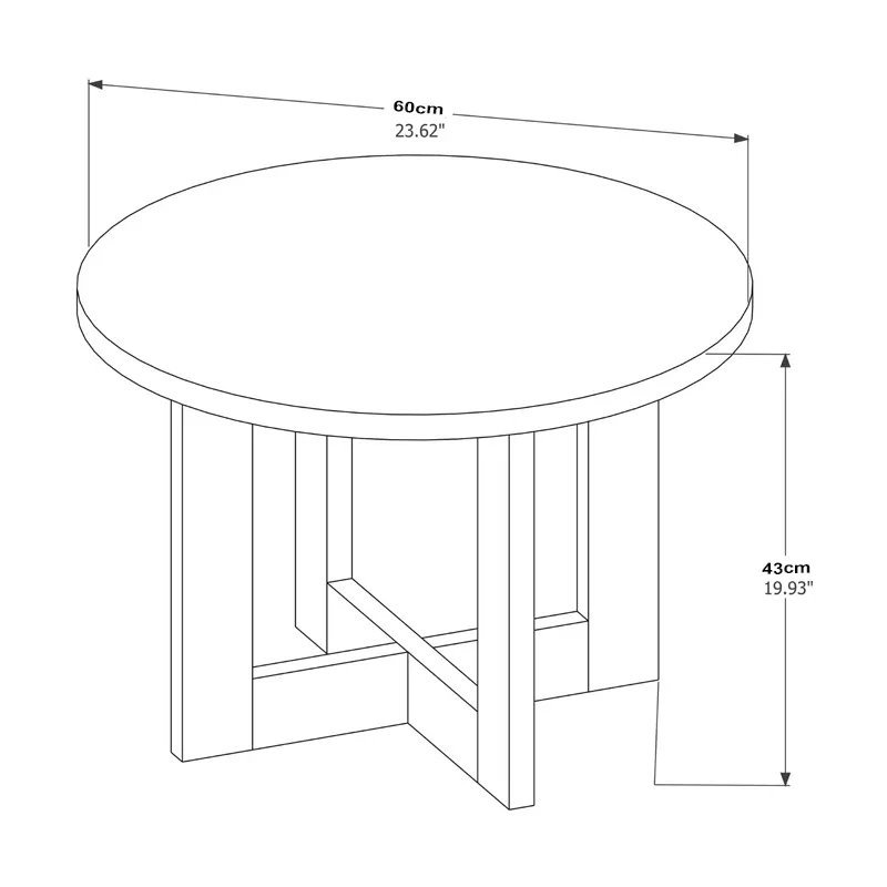 Mesa de Centro 8001 Luxo Tampo 60cm - Imagem 3