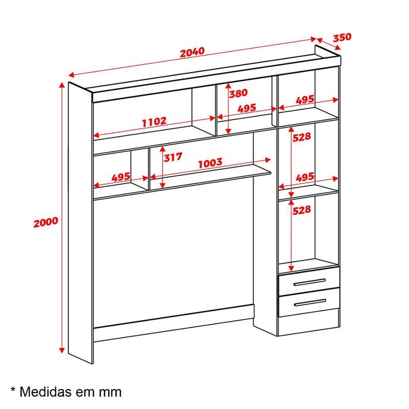 Modulado 4 Portas S/Espelho Larg. 2.40m - Imagem 7
