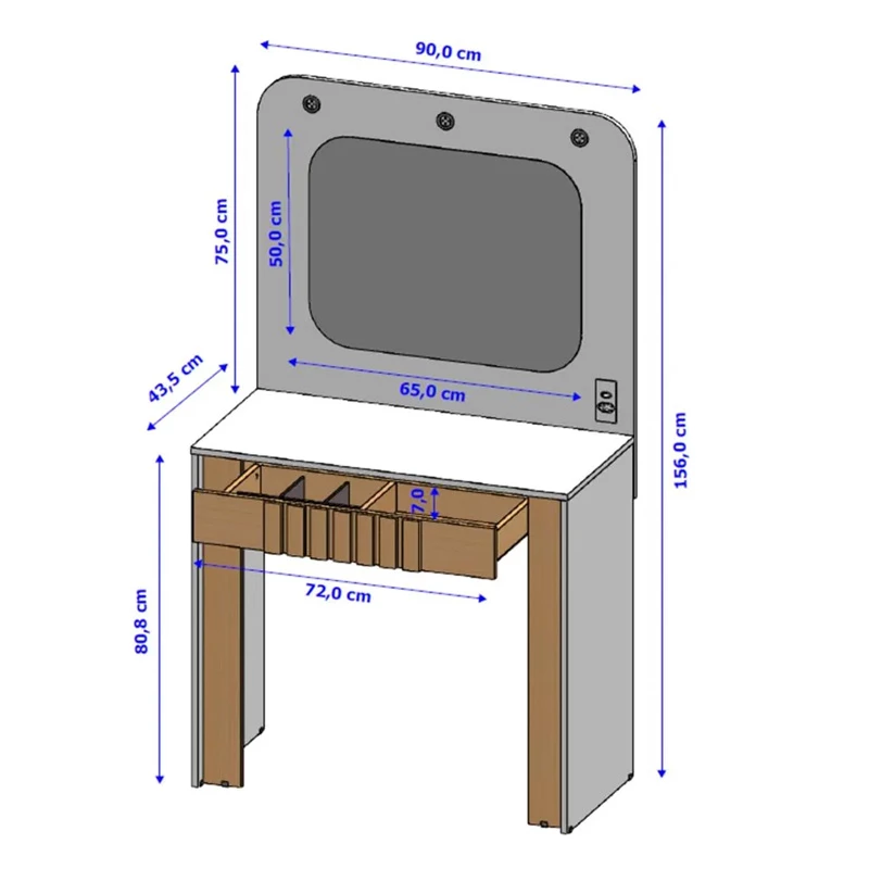 Penteadeira Camarim Rouge Larg. 0.90m - Imagem 4
