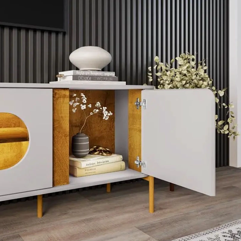 Rack Bancada Juquehy Larg. 1.80m C/LED Para TV até 75" - Imagem 3