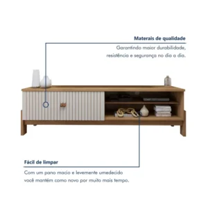 Alternative view of Rack Bancada Ouro Preto Larg. 1.64m C/Detalhe Frisado Para TV até 65"