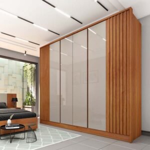 Guarda-Roupa Barcelona Larg. 2.75m 6 Portas 6 Gavetas C/Detalhe Ripado