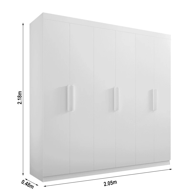 Guarda-Roupa Colibri Larg. 2.05m 6 Portas 6 Gavetas - Imagem 8