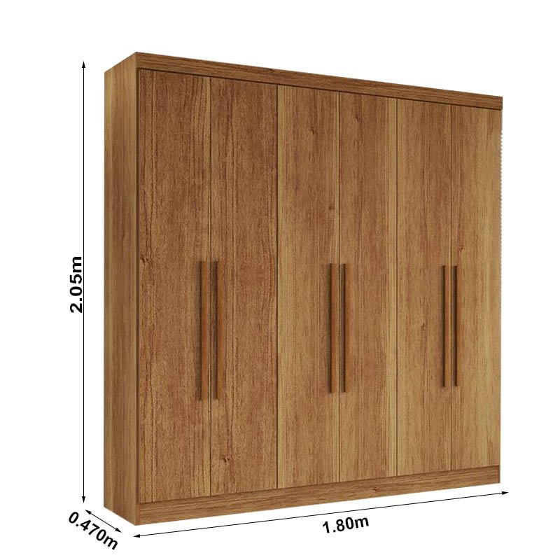 Guarda-Roupa Recife Larg. 1.80m 6 Portas 2 Gavetas - Imagem 6