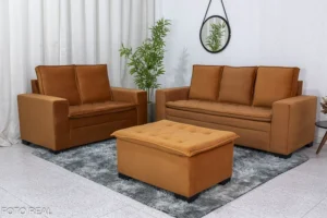 Alternative view of Sofá 3 e 2 Lugares França com Puff Veludo