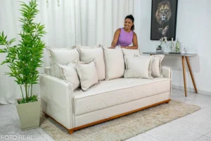 Sofá 3 lugares Vican Larg. 2.00m Linho