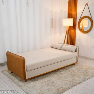 Alternative view of Sofá Cama Ipanema Larg. 2.05m Linho - Laterais Braços em korino