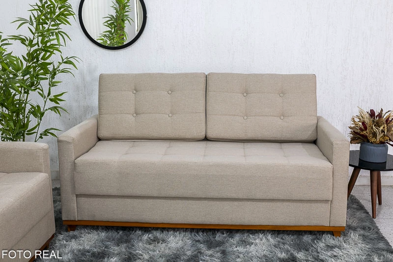 Sofá Áustria 3 Lugares + Poltrona Áustria Linho - Imagem 4