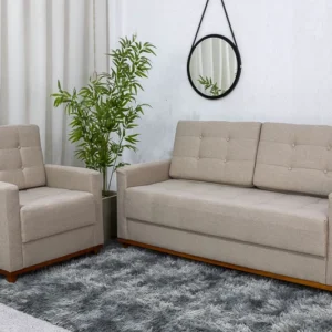 Alternative view of Sofá Áustria 3 Lugares + Poltrona Áustria Linho