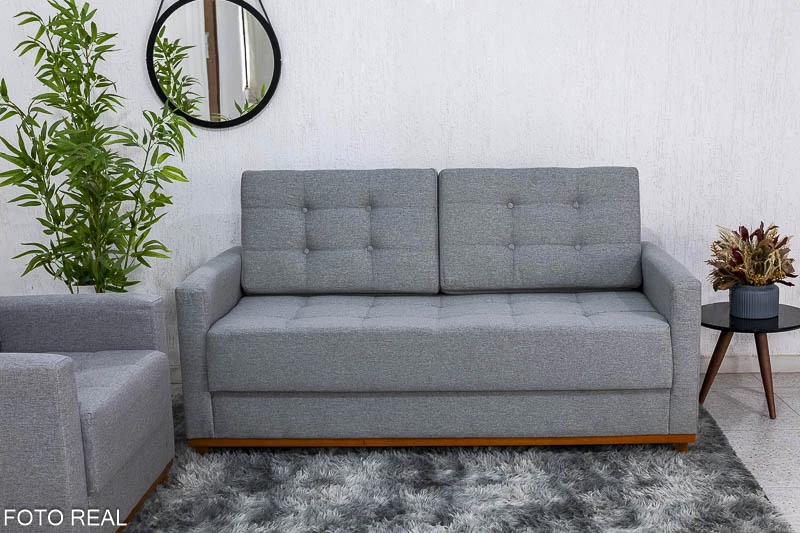 Sofá Áustria 3 Lugares + Poltrona Áustria Linho - Imagem 3