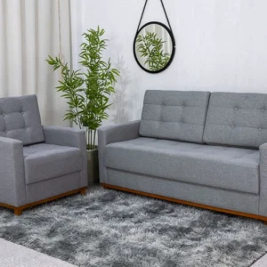 Sofá Áustria 3 Lugares + Poltrona Áustria Linho