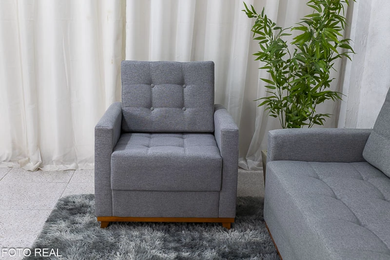 Sofá Áustria 3 Lugares + Poltrona Áustria Linho - Imagem 9