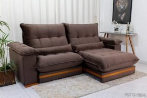 Sofá Retrátil Reclinável Ibis 2.50m Veludo - Imagem 6