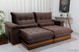 Sofá Retrátil Reclinável Ibis 2.50m Veludo - Imagem 8