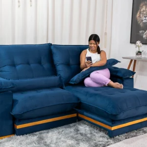 Alternative view of Sofá Retrátil Reclinável Ibis 2.50m Veludo