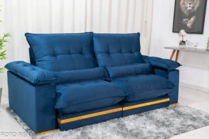 Sofá Retrátil Reclinável Ibis 2.50m Veludo - Imagem 13
