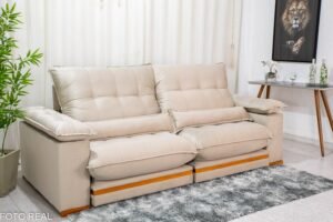 Sofá Retrátil Reclinável Ibis 2.50m Veludo - Imagem 15