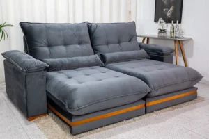 Sofá Retrátil Reclinável Ibis 2.50m Veludo - Imagem 5