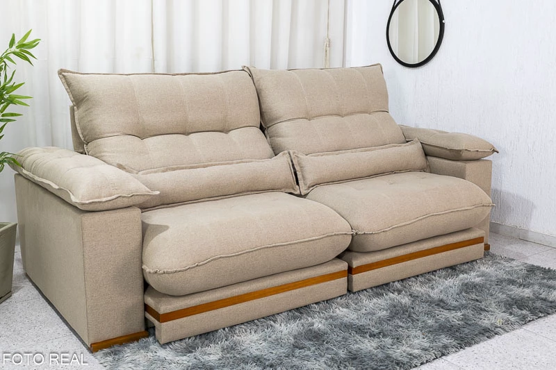 Sofá Retrátil Reclinável Ibis 2.50m Linho - Imagem 3