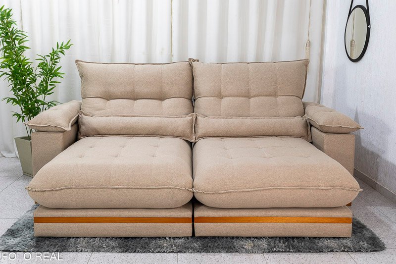 Sofá Retrátil Reclinável Ibis 2.50m Linho - Imagem 5