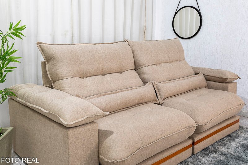 Sofá Retrátil Reclinável Ibis 2.50m Linho - Imagem 7