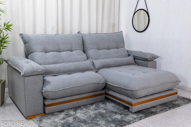 Sofá Retrátil Reclinável Ibis 2.50m Linho - Imagem 2
