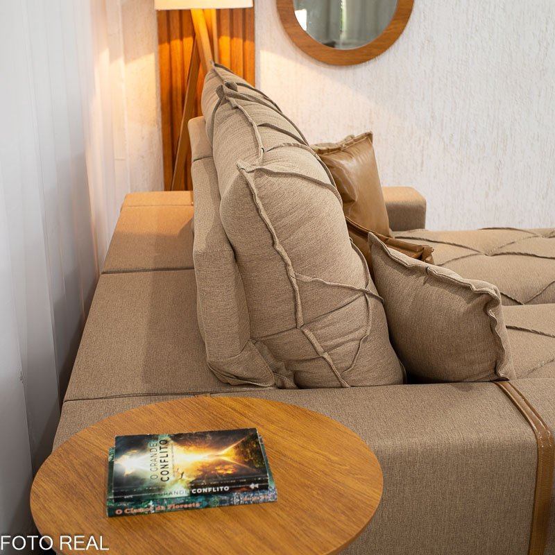 Sofá Retrátil Reclinável Malibu 2.10m Linho - Imagem 8