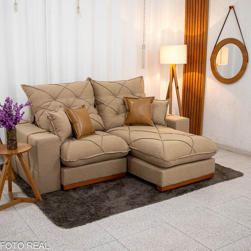 Sofá Retrátil Reclinável Malibu 2.10m Linho - Imagem 2