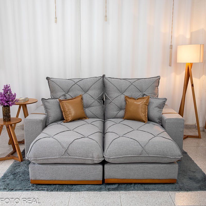 Sofá Retrátil Reclinável Malibu 2.10m Linho - Imagem 4