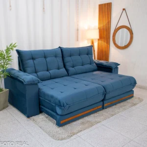 Sofá Retrátil Reclinável Barcelona 2.30m Veludo