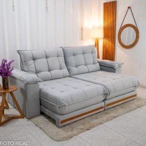 Sofá Retrátil Reclinável Barcelona 2.50m Veludo