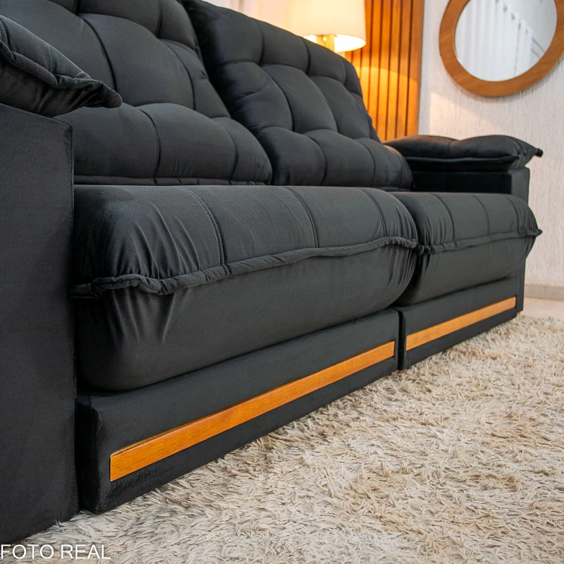 Sofá Retrátil Reclinável Barcelona 2.50m Veludo - Imagem 15