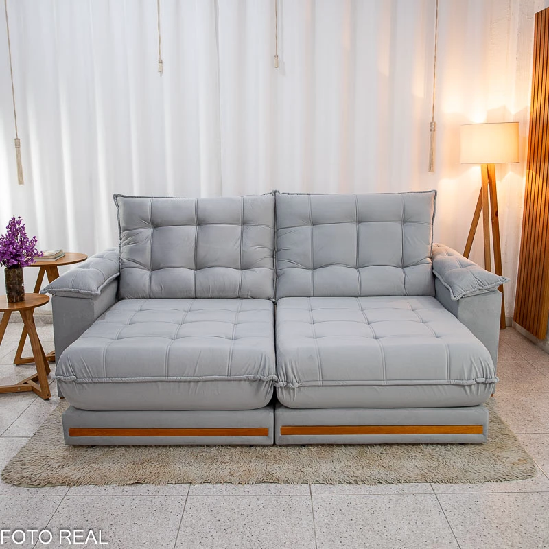 Sofá Retrátil Reclinável Barcelona 2.50m Veludo - Imagem 13