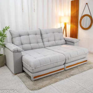 Alternative view of Sofá Retrátil Reclinável Barcelona 2.50m Linho