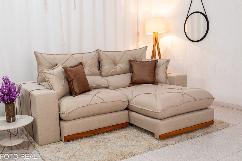 Sofá Retrátil Reclinável Gran Bello 2.30m Linho - Imagem 2