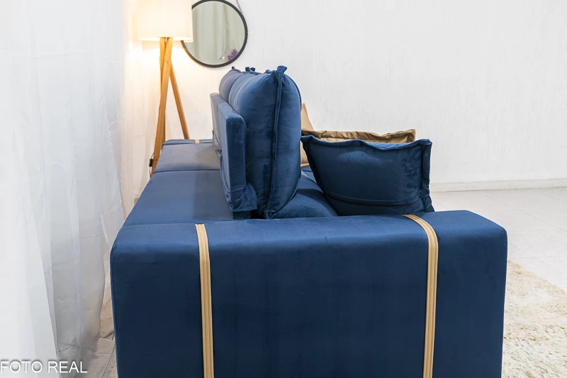 Sofá Retrátil Reclinável Gran Bello 2.30m Veludo - Imagem 9