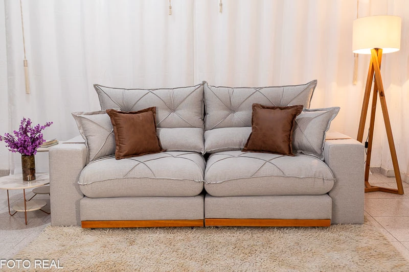 Sofá Retrátil Reclinável Gran Bello 2.30m Linho - Imagem 6