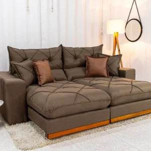 Alternative view of Sofá Retrátil Reclinável Gran Bello 2.50m Linho